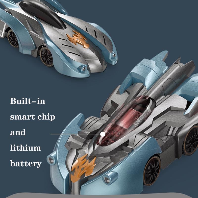 Electric Remote Control Wall Climbing Car for Kids - Mini Toy - Blue Lightning Watch Rc Edition