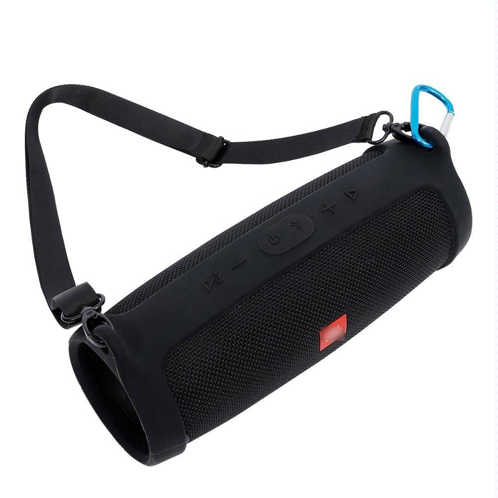 Jbl Charge 4 Speaker Cover with Strap & Carabiner - Portable Silicone Protection - Navy Blue