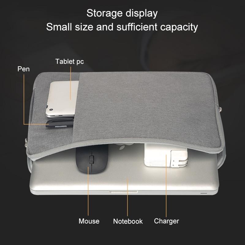 Denim Laptop Liner Bag for Business - Grey