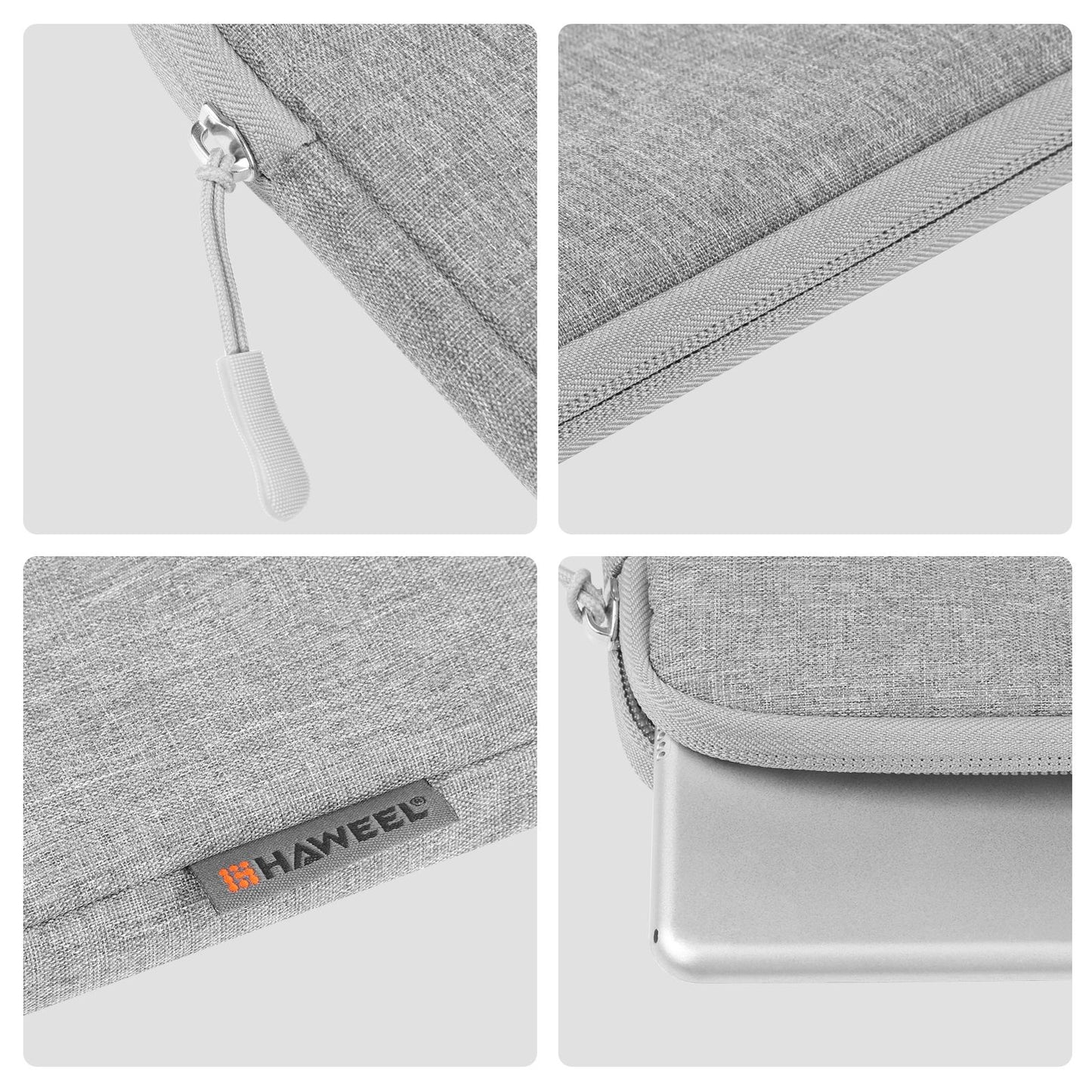 11 Tablet Sleeve Briefcase for 9.7-11.0 Tablets - Zipper Closure - Grey