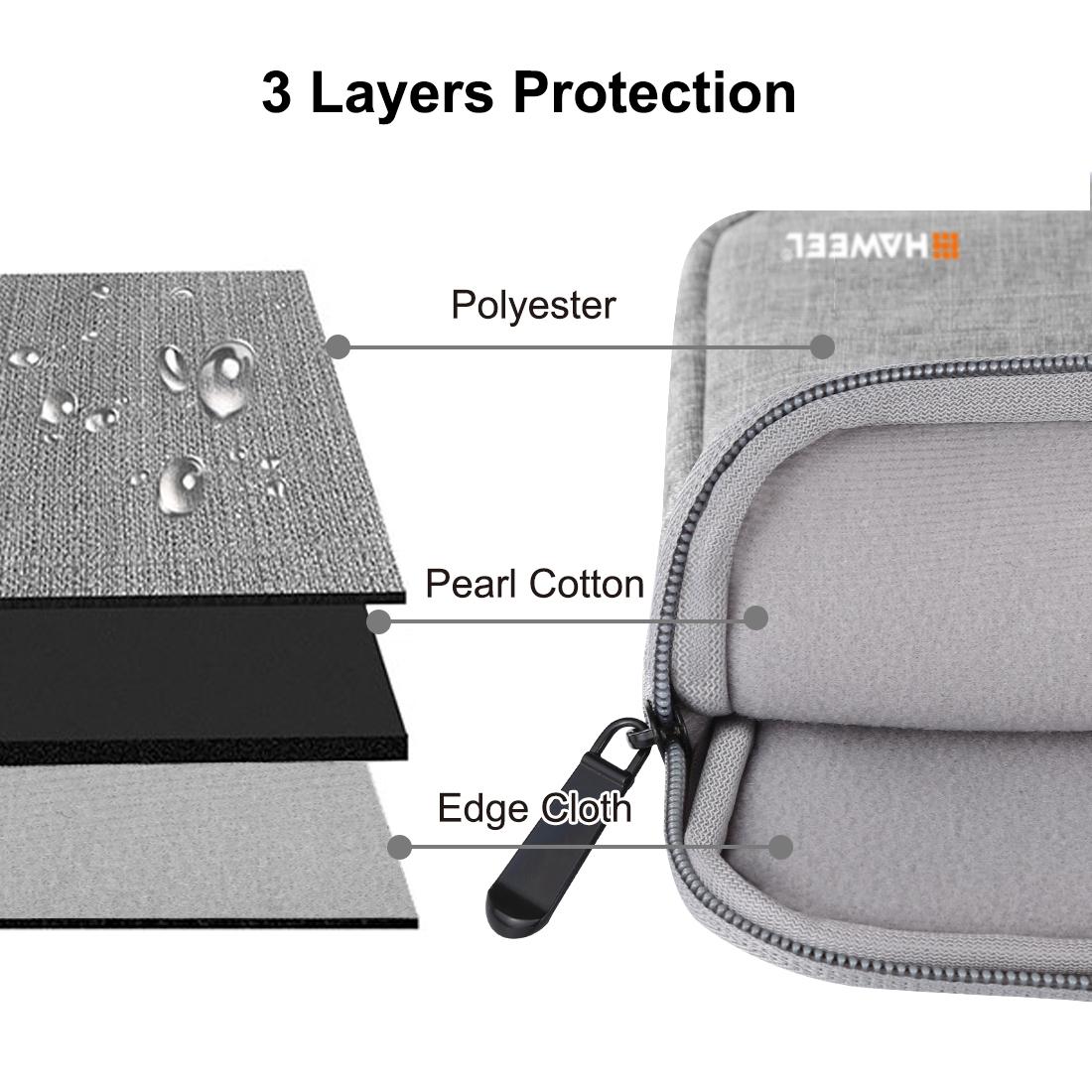 13 Inch Laptop Sleeve Case with Zipper for Macbook Samsung Sony Dell Alienware Chuwi Asus Hp - Grey