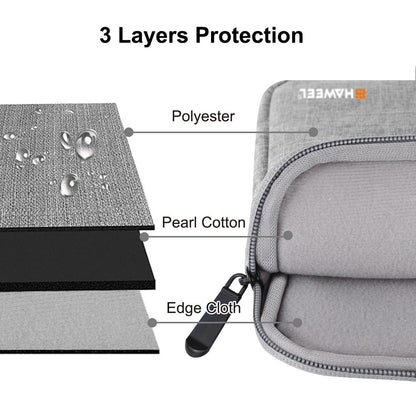 13 Inch Laptop Sleeve Case with Zipper for Macbook Samsung Sony Dell Alienware Chuwi Asus Hp - Grey