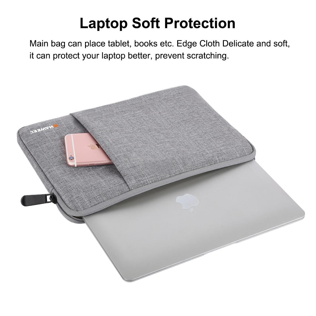 13 Inch Laptop Sleeve Case with Zipper for Macbook Samsung Sony Dell Alienware Chuwi Asus Hp - Grey