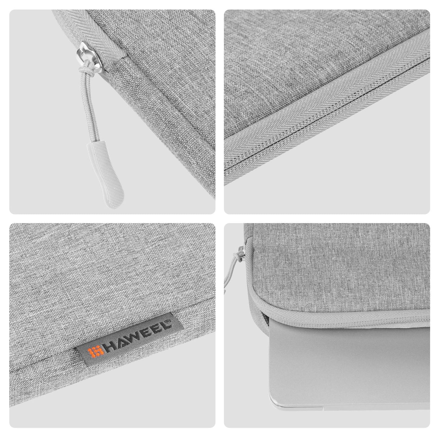 13 Laptop Sleeve Briefcase for 12.5-13.5 Laptops - Zipper Closure - Grey