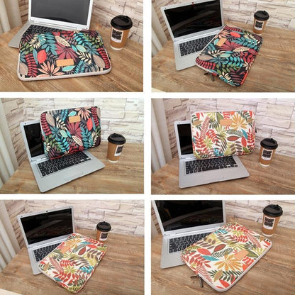 Colourful Leaves Sleeve Case Briefcase with Zipper - Grey