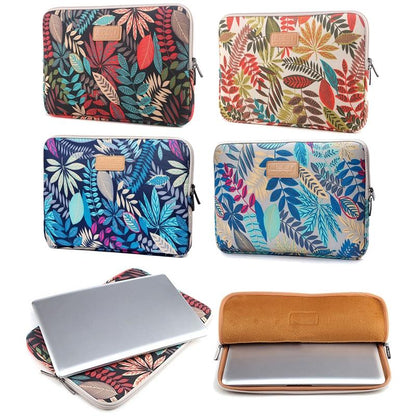 Colourful Leaves Sleeve Case for Macbook Samsung Sony Dell Alienware Chuwi Asus Hp Laptops - Grey