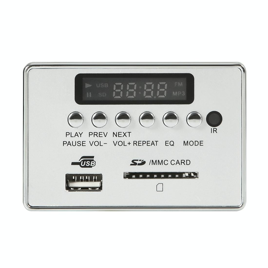 Car Mp3 Player Board With Bluetooth Fm Radio Sd / Usb / Aux Remote - Silver Grey