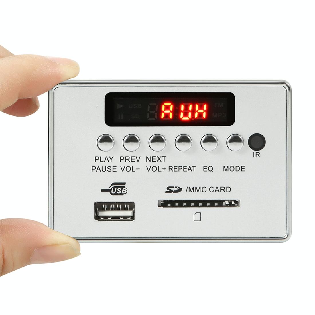 Car Mp3 Player Board With Bluetooth Fm Radio Sd / Usb / Aux Remote - Silver Grey