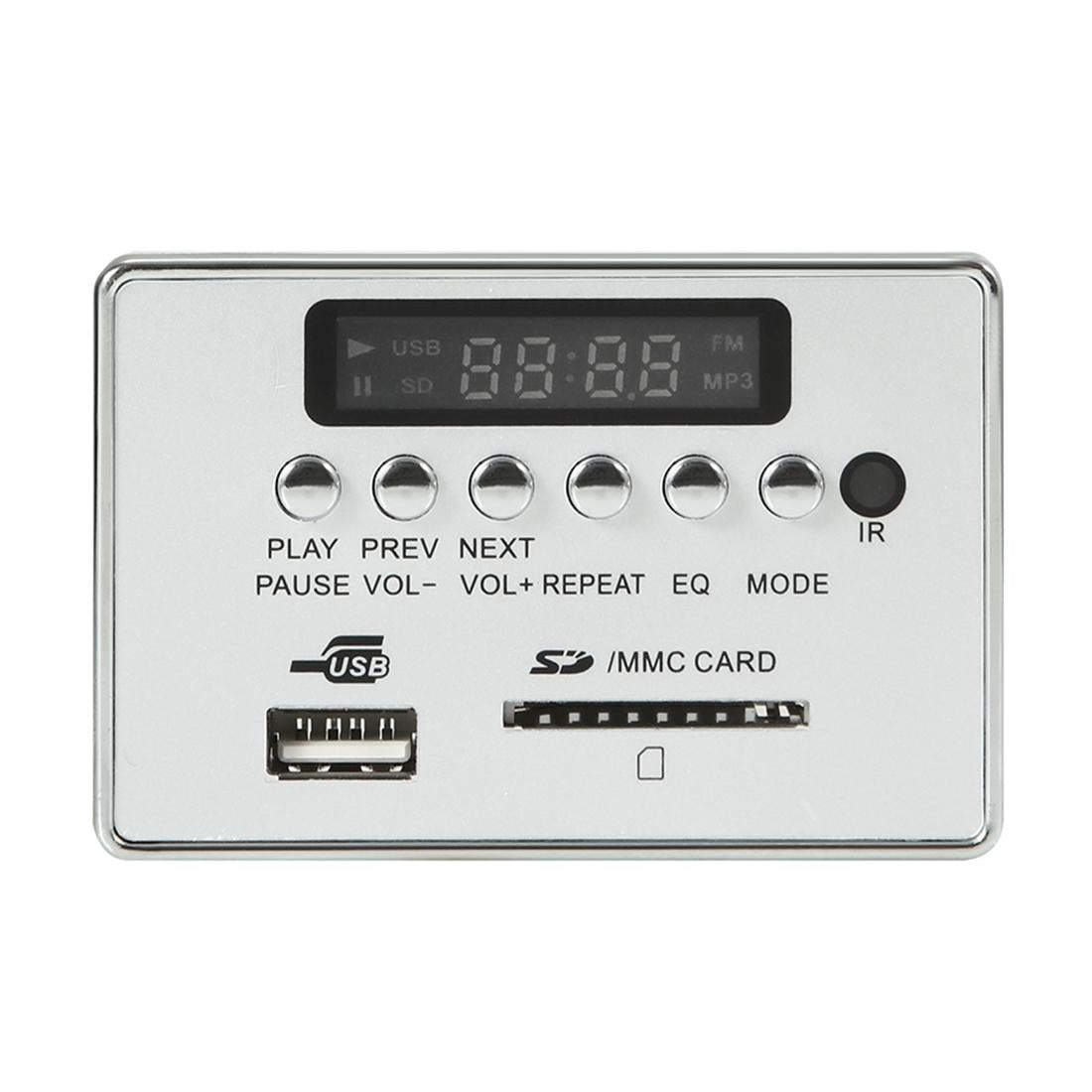 Car Mp3 Player Board With Bluetooth Fm Radio Sd / Usb / Aux Remote - Silver Grey