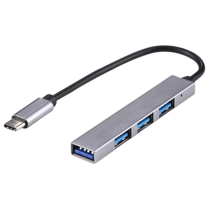 4-Port Usb-C Hub Adapter With Usb 3.0 - Silver Grey