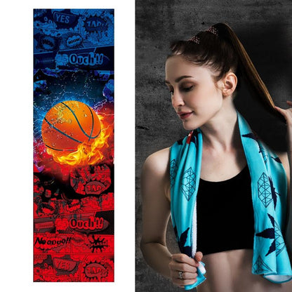 Quick Drying Cooling Towel For Outdoor Sports 100 X 30Cm - Blue Feather