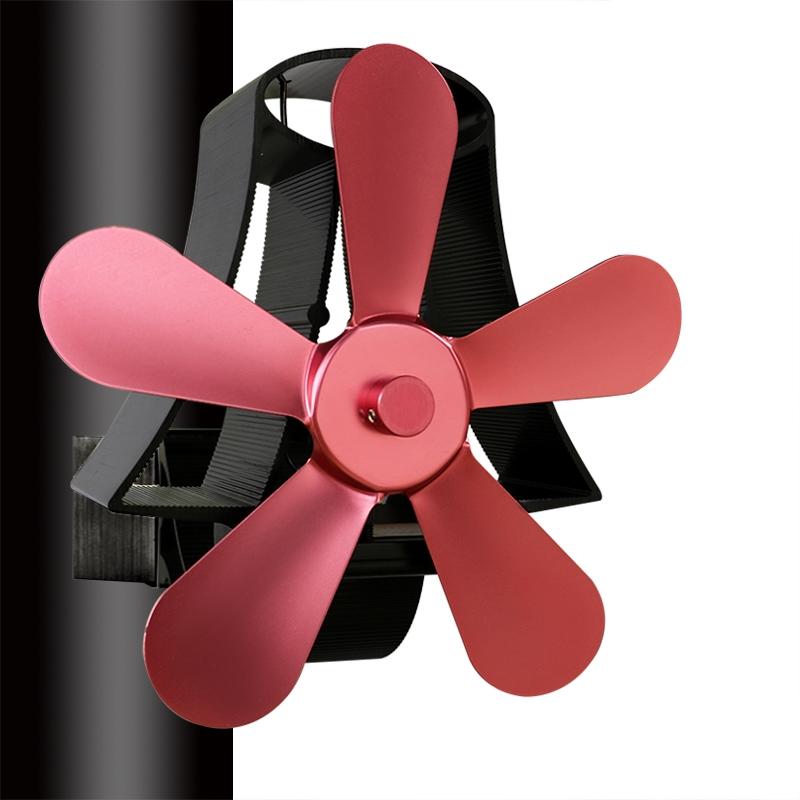 High Temp 5-blade Heat Powered Stove Fan for Fireplaces - Gold