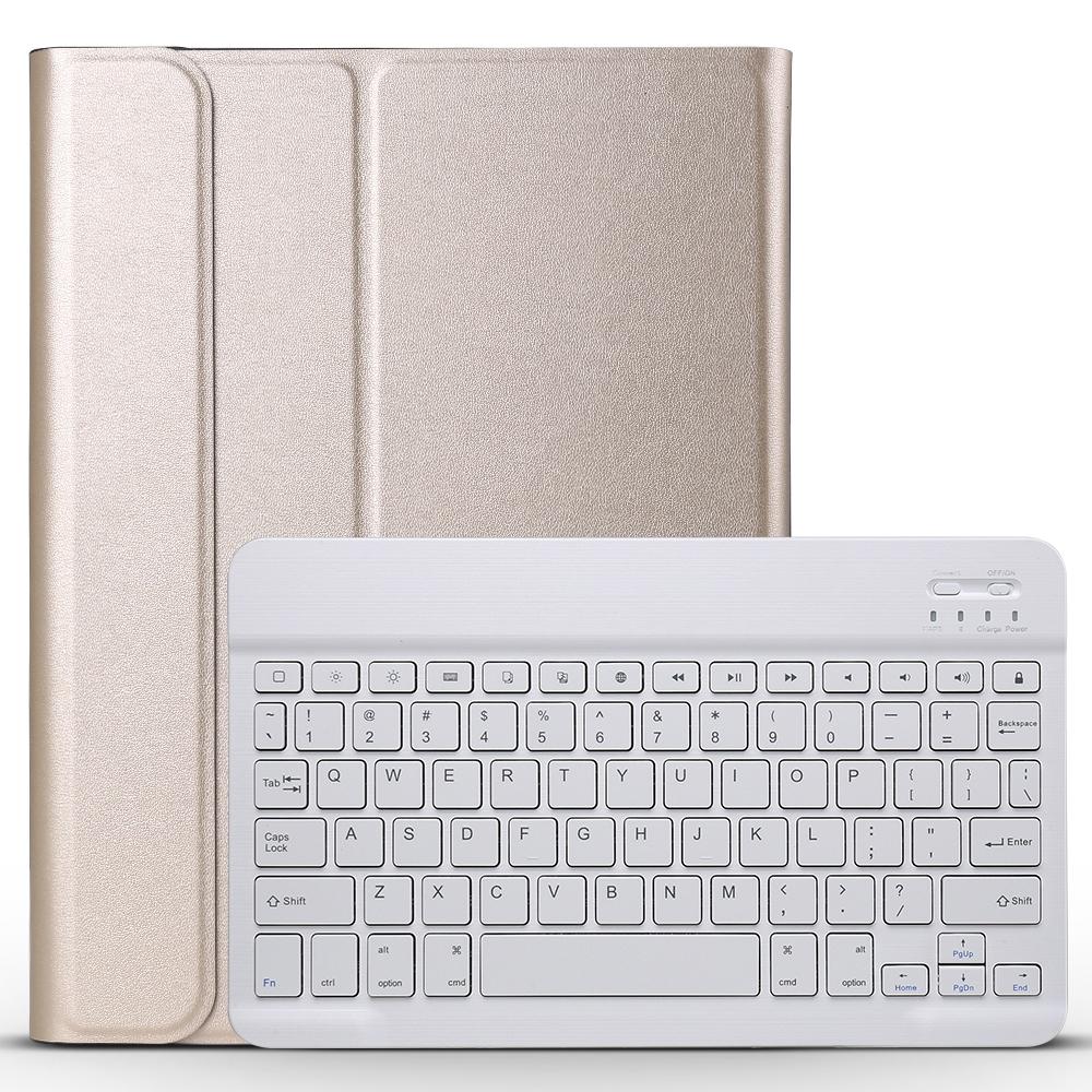 Bluetooth Keyboard & Leather Tablet Case For Ipad Pro 11 Detachable Brushed Texture Horizontal Flip Holder - Gold