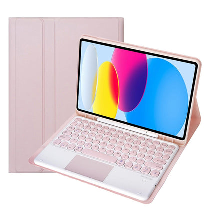 2022 Ipad 10.9 Lambskin Bluetooth Keyboard Case With Pen Slot - Gold