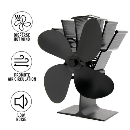 Eco-friendly Heat Powered Stove Fan for Wood / Gas / Pellet Stoves - Gold