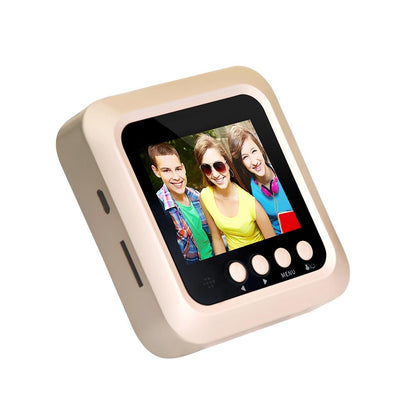 2.4 Screen 2.0Mp Security Camera With Night Vision And Video Recording - No Disturb Peephole Viewer - Gold