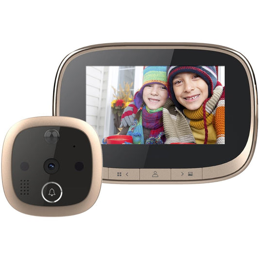 4.3 Security Door Viewer With 1.0Mp Camera Motion Detection Night Vision & Music - 145 Degree Wide Angle & Tf Card - Gold