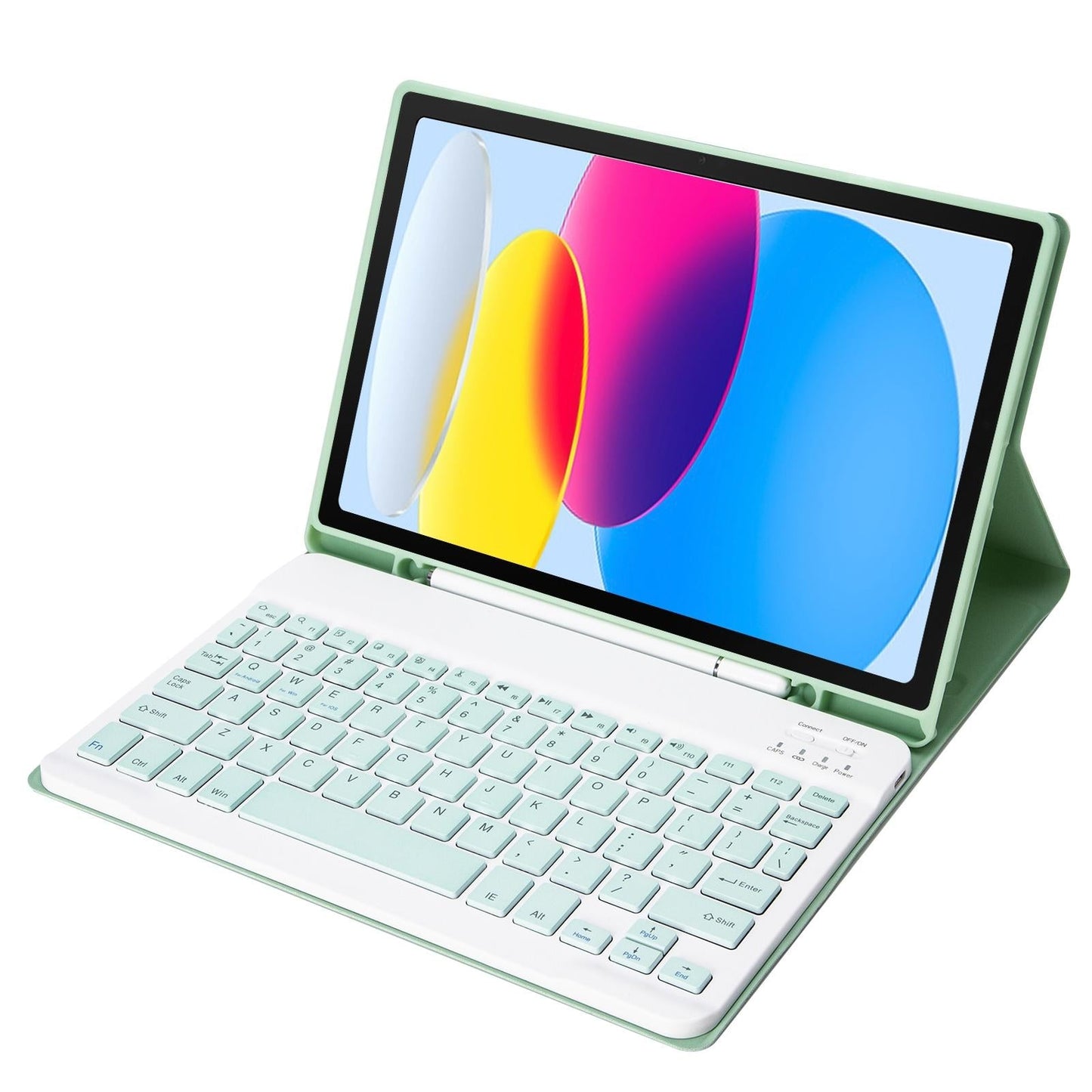 Ultra-Thin Bluetooth Keyboard Leather Tablet Case For Ipad 10.9 2022 With Pen Slot - Gold