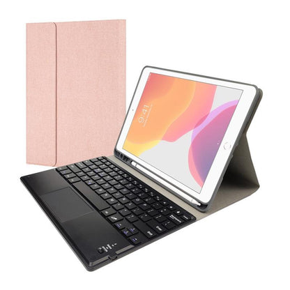 10.2 Ipad Keyboard Case With Touchpad Pen Slot & Bracket - Detachable Magnetic Silk Pattern Tpu - Blue