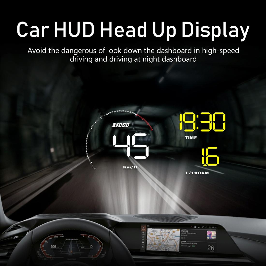 Universal Car Obd2 Hud 5.5 Inch Display Blue