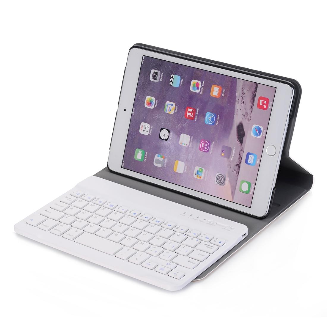 Universal Ultra-Thin Tablet Case With Bluetooth Keyboard For Ipad Mini 3 / 2 / 1 - Horizontal Flip Design - Blue