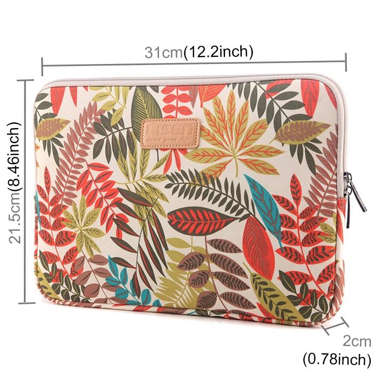 Colourful Leaves Sleeve Case Briefcase with Zipper - Blue