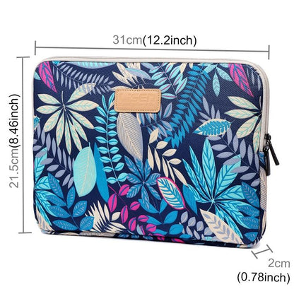 Colourful Leaves Sleeve Case Briefcase with Zipper - Blue