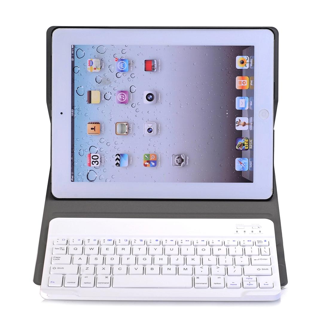 Universal Ultra-Thin Tablet Case With Bluetooth Keyboard For Ipad 4 / 3 / 2 - Horizontal Flip - Blue