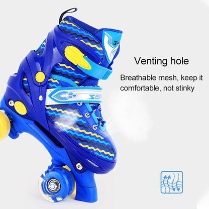 Full-flash Roller Skates for Kids - White Size l - Blue