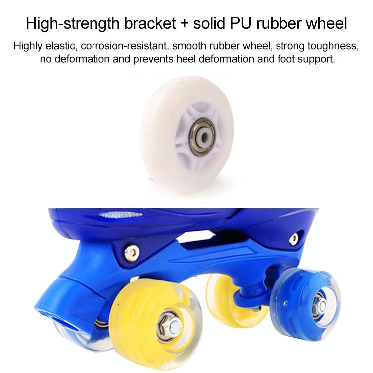 Full-flash Roller Skates for Kids - White Size l - Blue