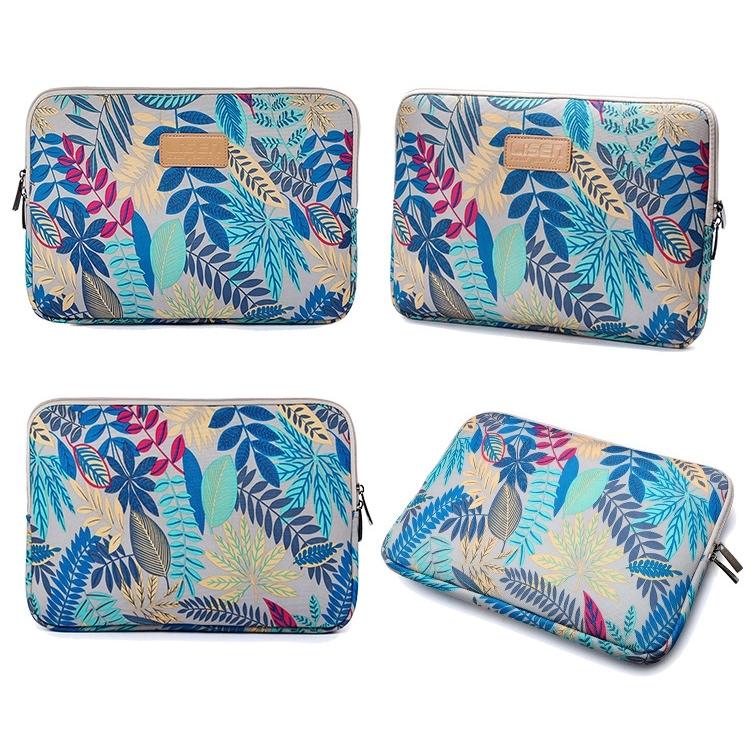 Sleeve Case Colourful Leaves Zipper Briefcase Carrying Bag - Blue