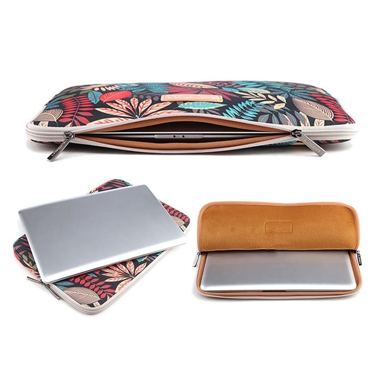 Sleeve Case Colourful Leaves Zipper Briefcase Carrying Bag - Blue