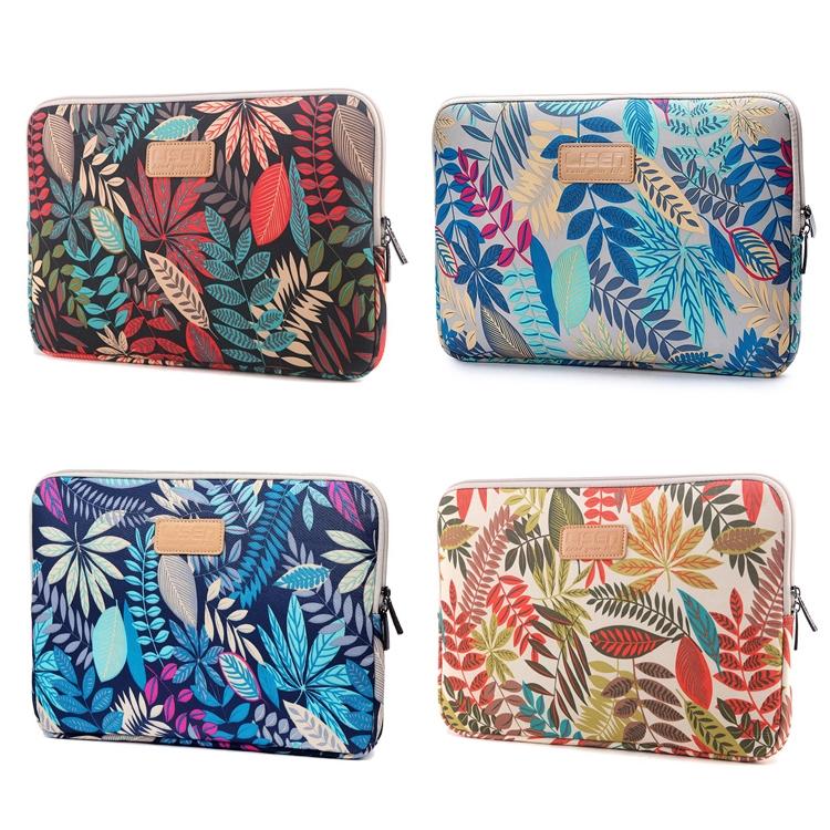 Sleeve Case Colourful Leaves Zipper Briefcase Carrying Bag - Blue