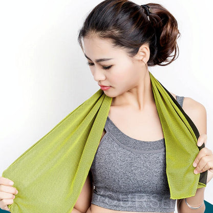 2-pack Enduring Ice Towels - Microfiber Fabric 30*100cm - Ideal for Gym and Sports - Green