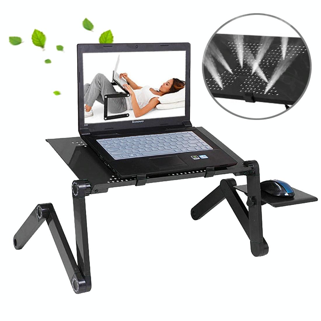 Adjustable Foldable Laptop Stand - Portable 360 Degree Aluminum - Magenta