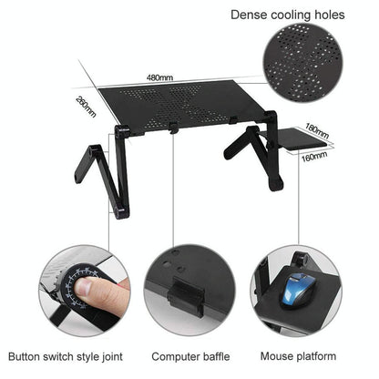 Adjustable Foldable Laptop Stand - Portable 360 Degree Aluminum - Magenta