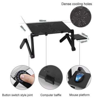 Adjustable Foldable Laptop Stand - Portable 360 Degree Aluminum - Magenta