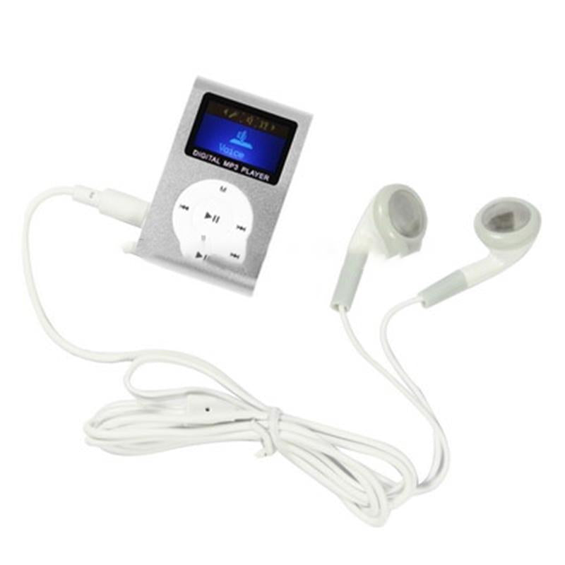 Lcd Mp3 Player With Tf / Micro Sd Slot & Metal Clip - Magenta