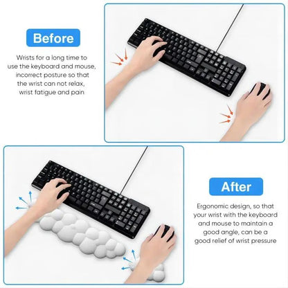 Memory Foam Keyboard Wrist Rest For Office Desktop - Purple
