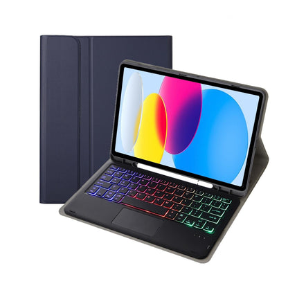 2022 Ipad 10.9 Lambskin Keyboard Case With Backlight & Pen Slot - Purple
