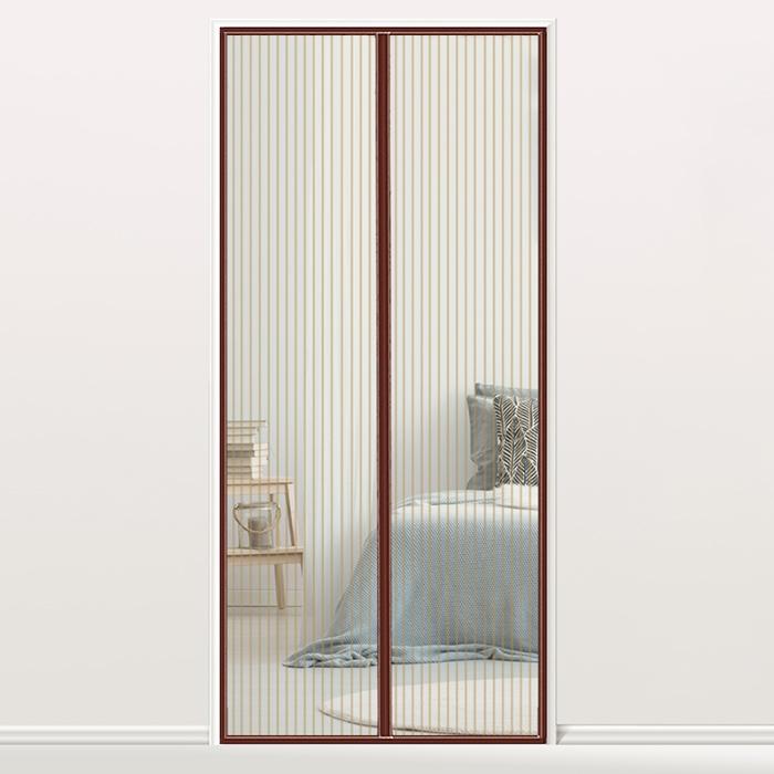 190x100cm Magnetic Mosquito-proof Screen Door Curtain - Magic Mesh - Beige