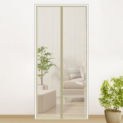210x100cm Magnetic Mosquito-proof Screen Door Curtain - Magic Mesh - Beige