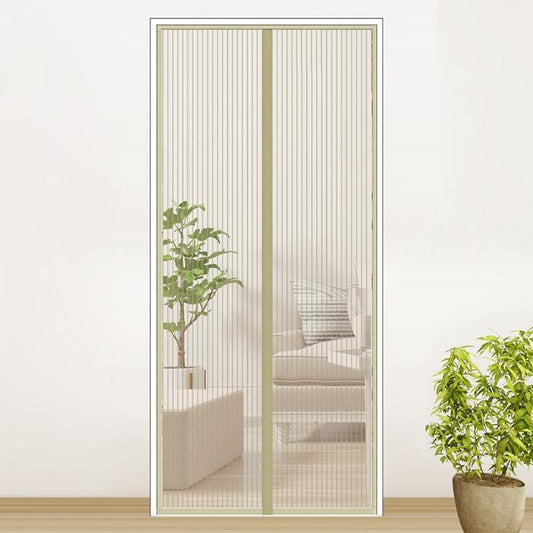 210x100cm Magnetic Mosquito-proof Screen Door Curtain - Magic Mesh - Beige