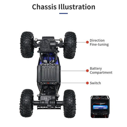 Alloy Climbing Car - 1 14 4wd Remote Control - Red