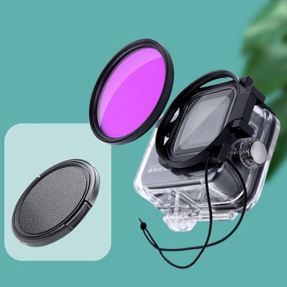 58mm Dive Housing Lens Filter for Gopro Hero8 with Waterproof Case - Red