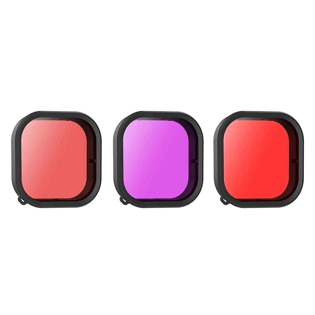 Square Diving Lens Filter for Gopro Hero 9 / 10 / 11 / 12 - Red