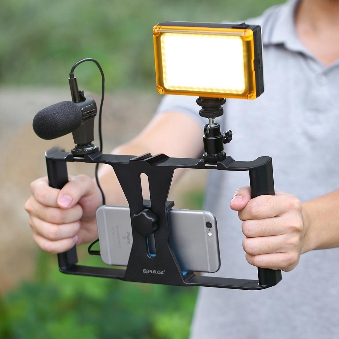 Vlogging Live Broadcast Led Selfie Light Kit With Tripod Head - Red