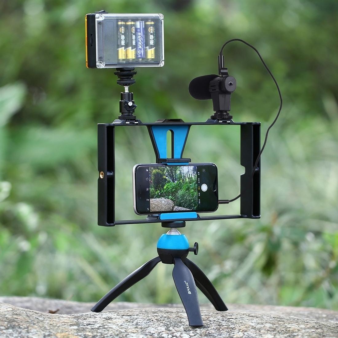 Vlogging Live Broadcast Led Selfie Light Kit With Tripod Head - Red