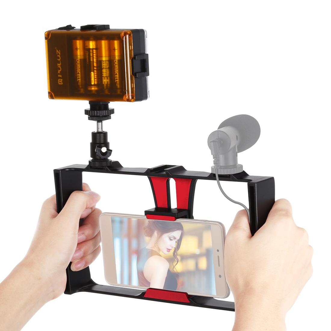 Vlogging Live Broadcast Led Selfie Light Kit With Tripod Head - Red