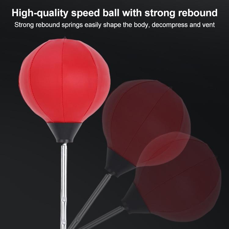 Adjustable Vertical Leather Speed Ball With Suction Cup And Gloves - Red